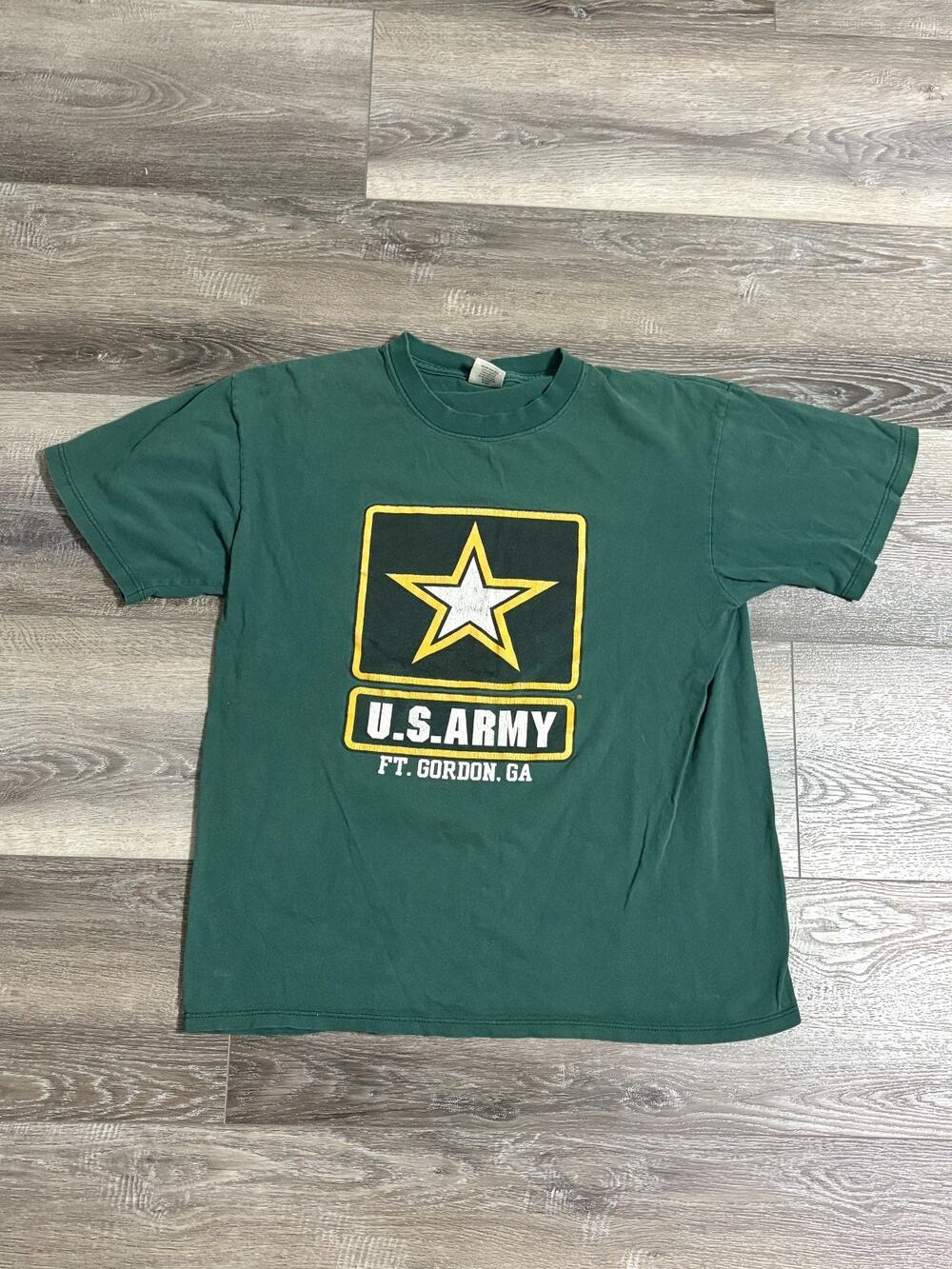 Vintage Soffe U.S. Army Star Logo Green Shirt Military Made In USA - Men’s Large